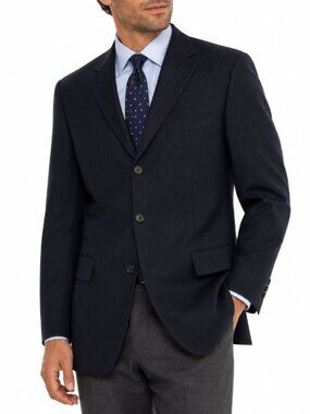 Brooks Brothers 1818 Cambridge Navy Pinstripe Wool Blazer 42R Italy